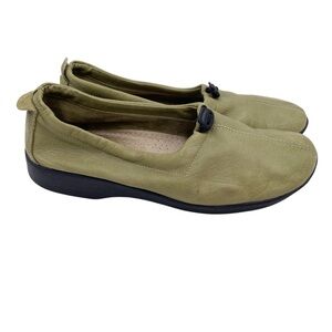 Arcopedico Women's Queen II Slip On Leather Shoes EU Size 41 Olive Green Comfort